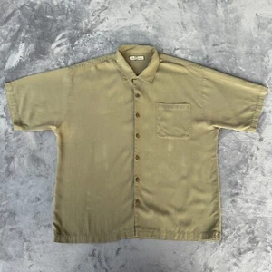 Camisa Tommy Bahama Para Hombres 2XL Verde Oliva Relax Seda Abotonada Manga Corta - Imagen 1 de 12