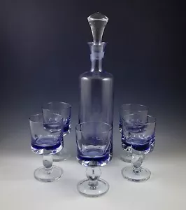 MID CENTURY ITALIEN MURANO GLAS SOMMERSO KARAFFE 5 KELCHE AMETHYST F.POLI - Bild 1 von 12