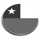 Round MDF Magnets - BW - Chile Flag Map #41680