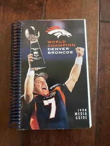 1998 WORLD CHAMPION DENVER BRONCOS 1998 Media Guide JOHN ELWAY COVER - Picture 1 of 4