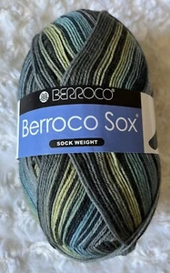 Berroco BERROCO SOX Yarn ORINOCO #14103 Black Gray Green Blue, 3.5 oz. - Picture 1 of 8