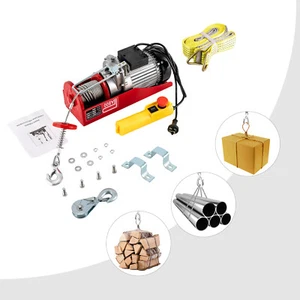 800kg /1763LBS Electric Hoist Winch 1450W Ceiling Wire Rope Lifting Machine - Picture 1 of 19