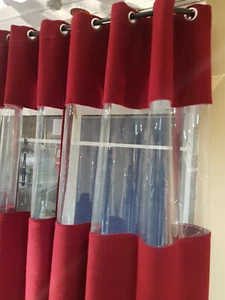 Windfang/Gastro-Vorhang mit Kunstlederkante und Sichtfenster extra schwer - Bild 1 von 2