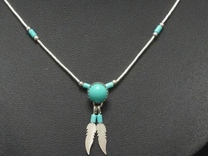 NEU Collier 925 Sterling SILBER argent Türkis Halskette Indianer Schmuck Kette - Bild 1 von 11