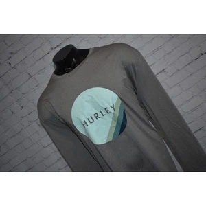 Hurley Sun Shirt Gym Mens Size 2XL Polyester Spandex Workout Gray Graphic - Picture 1 of 6