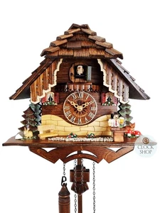 Beer Drinker Battery Chalet Cuckoo Clock 25cm By SCHNEIDER - Picture 1 of 9