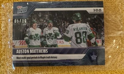 2024-25 NHL TOPPS NOW® Sticker #136 🏒 Auston Matthews 🏒 Leafs BLUE 🧊 ICE 5/10 - Image 1 of 4