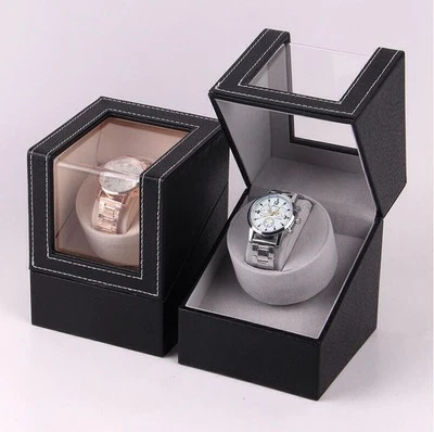Rotating Watch Storage Box Leather One Slot Display Case Storage Elegance - Image 1 of 4