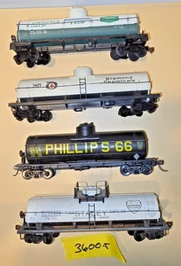 4 HO Vntg Single Dome Tank Cars Knuckle Couplers Phillips Staley Union Diamond - Picture 1 of 21