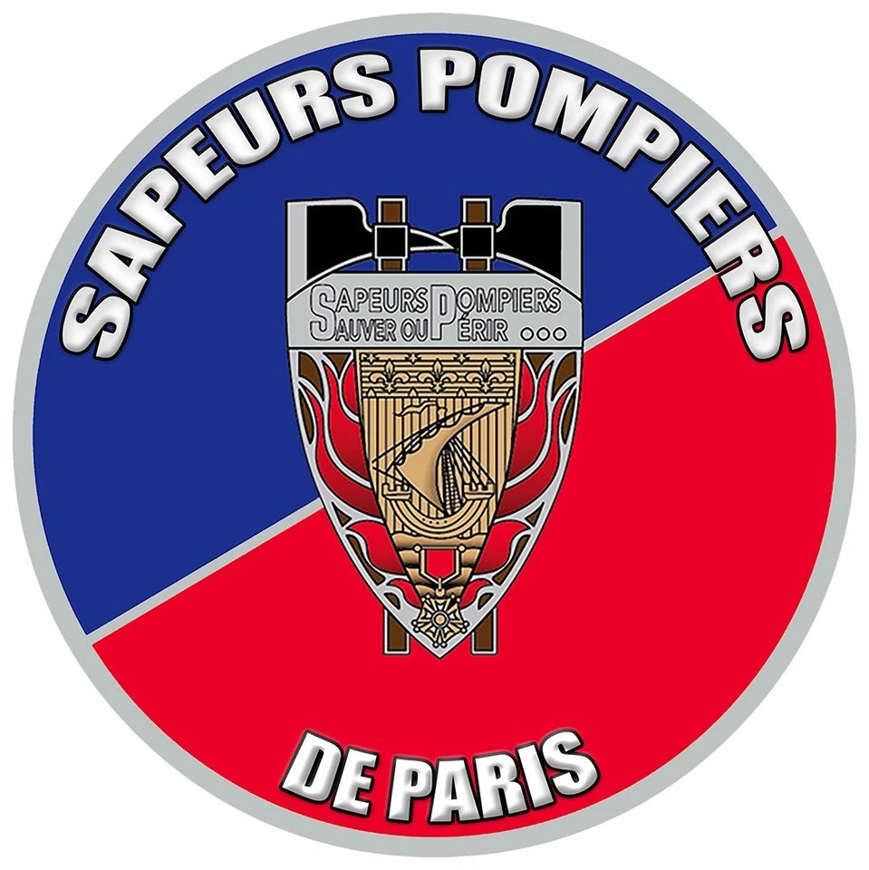 STICKER SAPEURS POMPIERS DE PARIS POUR PARE-BRISE POMPIER AUTOCOLLANT 7cm PZ101 - Photo 1/1