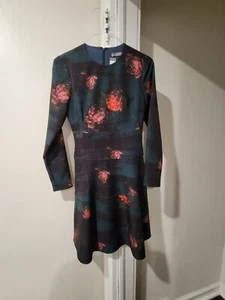 Lela Rose Floral Printed Crepe Lily Dress - Picture 1 of 9