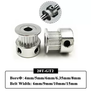 5 pz/lotto GT2 20 denti puleggia temporizzazione alluminio diametro 5 mm 6 mm 6,35 mm 8 mm - Foto 1 di 27