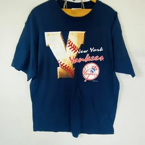 New York Yankees VINTAGE Lee Sport 1996 Tshirt Men’s XL Blue Nutmeg Design USA - Picture 1 of 13