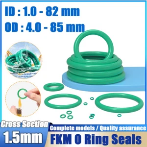 Metric Vitons Rubber FKM O Ring Seals 1.5mm Cross Section 1mm-82mm ID - Picture 1 of 127