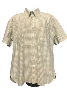 Tommy Hilfiger Men Yellow Blue Check Collar Short Sleeve Button Up Shirt Size XL - Picture 1 of 7