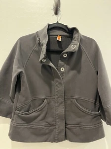 Lucy Gray Stretch Long Sleeve Zip Snap Button Active Athletic Jacket Size M - Picture 1 of 5