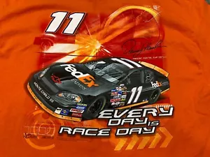 NWT Vintage Denny Hamlin Fedex Nascar T-Shirt Size X- Large Double Sided Mint!! - Picture 1 of 7