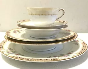 Noritake Harmony 6 Piece Place Setting Bone China Made in Occupied Japan A+ - Picture 1 of 6