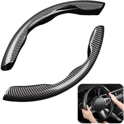 Cubierta antideslizante del volante del coche de fibra de carbono negra para Toyota Foto 1 de 4