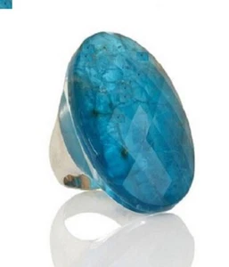 Anillo triplete de cuarzo Colleen Lopez Beauty in the Rough Sterling HSN - Imagen 1 de 4