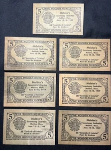 1949 Malden Massachusetts Wooden Nickels Tercentenary Souvenir Certificate Fair - Picture 1 of 4