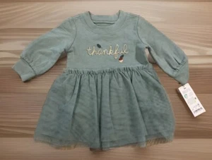 New Carter's Just One You® Baby Girls Thankful Tutu Dress Green Sz 6 Months 6M - Picture 1 of 2