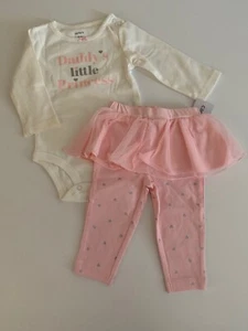 Carters Niña Body Mangas Largas Leggings Tutú Talla 6 9 12 24 Meses Rosa Corazón - Imagen 1 de 3