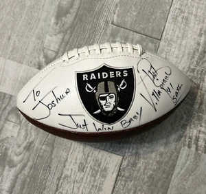 Phil Villapiano Autogramm Los Angeles/Oakland Raiders Logo Football - Bild 1 von 6