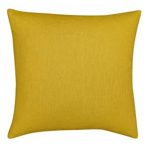 100% Linen Cushion Cover in Ochre Yellow. Modern & Minimalistic. 17x17" Square - Picture 1 of 2