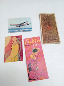 AIR INDIA Vintage ORARI MAPPA PERCORSO BROCHURE CARTOLINE - Foto 1 di 2