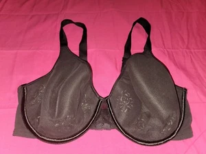 Women's BALI Black Lace Lightly-Lined Underwired Rose Bra Size 38D - Picture 1 of 6