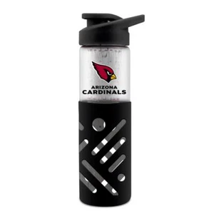 NFL ARIZONA CARDINALS GLASS WATER BOTTLE WITH SILICONE SLEEVE 23 OZ NEW - Picture 1 of 9