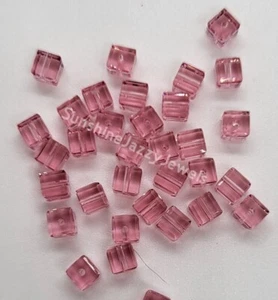 Swarovski Crystal Light Rose Faceted Cube 5601 Bead; 4mm (12pc) or 6mm (6pc) - Picture 1 of 2
