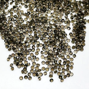 VVS 500 Pcs Natural Smoky Quartz 1.5mm Round Cut Calibrated Loose Gemstones Lot - Picture 1 of 8