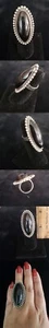 Vintage Big Heavy Native American Navajo Sterling Silver Onyx Ring ri611 - Picture 1 of 1