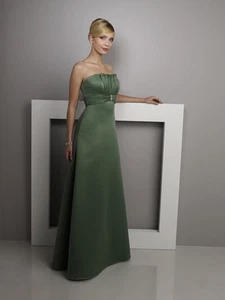 Mori Lee Bridesmaid Dress Style 228 Asparagus Green Size 11/12 Sleeveless - Picture 1 of 6