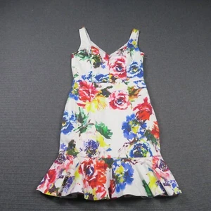 Alannah Hill Womens Bodycon Dress 10 Small Floral Ruffle Hem Field of Dreams - Picture 1 of 9