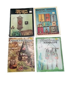 Vtg Macrame Planters Pattern Book Lot Pot Hangers Instruction Guides 1970s Lot 4 - Picture 1 of 6