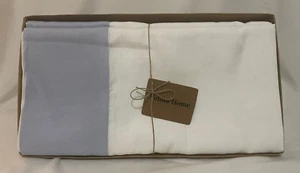 Solino Home Linen Tablecloth 60 x 90 Inch – 100% Pure Linen Light Blue and White - Picture 1 of 2