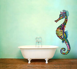 LARGE Abstract Seahorse Full Colour Wall Sticker Vinyl Decal Wall Art Transfer