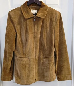 St Johns Bay Medium washable Suede Jacket Coat Brown Women's  - Picture 1 of 19