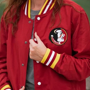 Florida State Seminoles Jacket FSU Red Satin Bomberjacke Fußballjacke - Bild 1 von 4