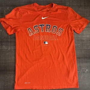 Houston Astros Nike Dri-Fit T-Shirt Men's Small Orange MLB Athletic Tee - Picture 1 of 6