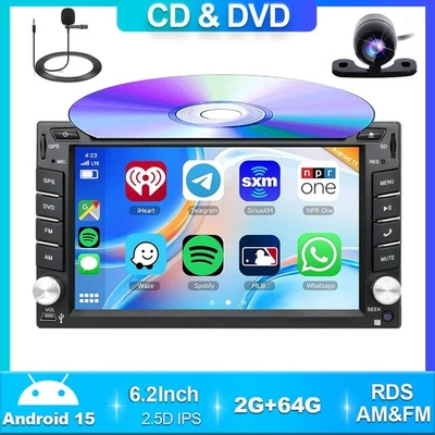 Android 15.0 Universal Autoradio DOPPEL 2 DIN NAVI CarPlay GPS FM/AM DVD DAB+BT - Bild 1 von 4