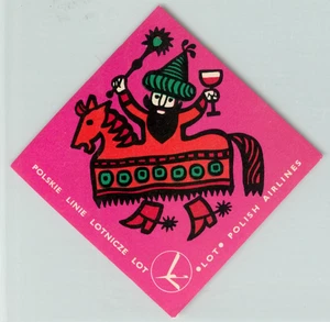 Polskie Linie Lotnicze / POLISH LOT Airline - Artistic Luggage Label, c. 1960 - Bild 1 von 2