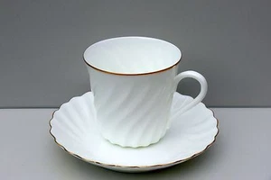 Cup and Saucer GOLDEN EDGING, egg-shell thin bone china, IMPERIAL PORCELAIN - Picture 1 of 6