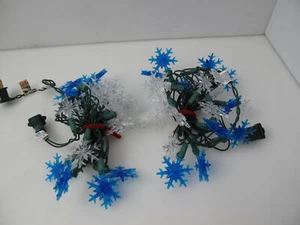 Vintage Lot of 2 Stars Reflectors Clear/ Blue Christmas 20 String Lights - Picture 1 of 5
