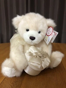 CUTE ZALES GUND WHITE STUFFED TEDDY BEAR W/JEWELRY GIFT BOX SOFT NO MUSIC - Picture 1 of 12