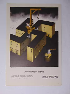 Original Anti Hitler Nazi Fascism Soviet Propaganda Poster WW2 New order Europe - Picture 1 of 5