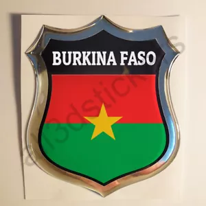 Pegatina Burkina Faso Emblema 3D Resina Cúpula Gel Burkina Faso Bandera Vinilo Calcomanía Coche - Imagen 1 de 1